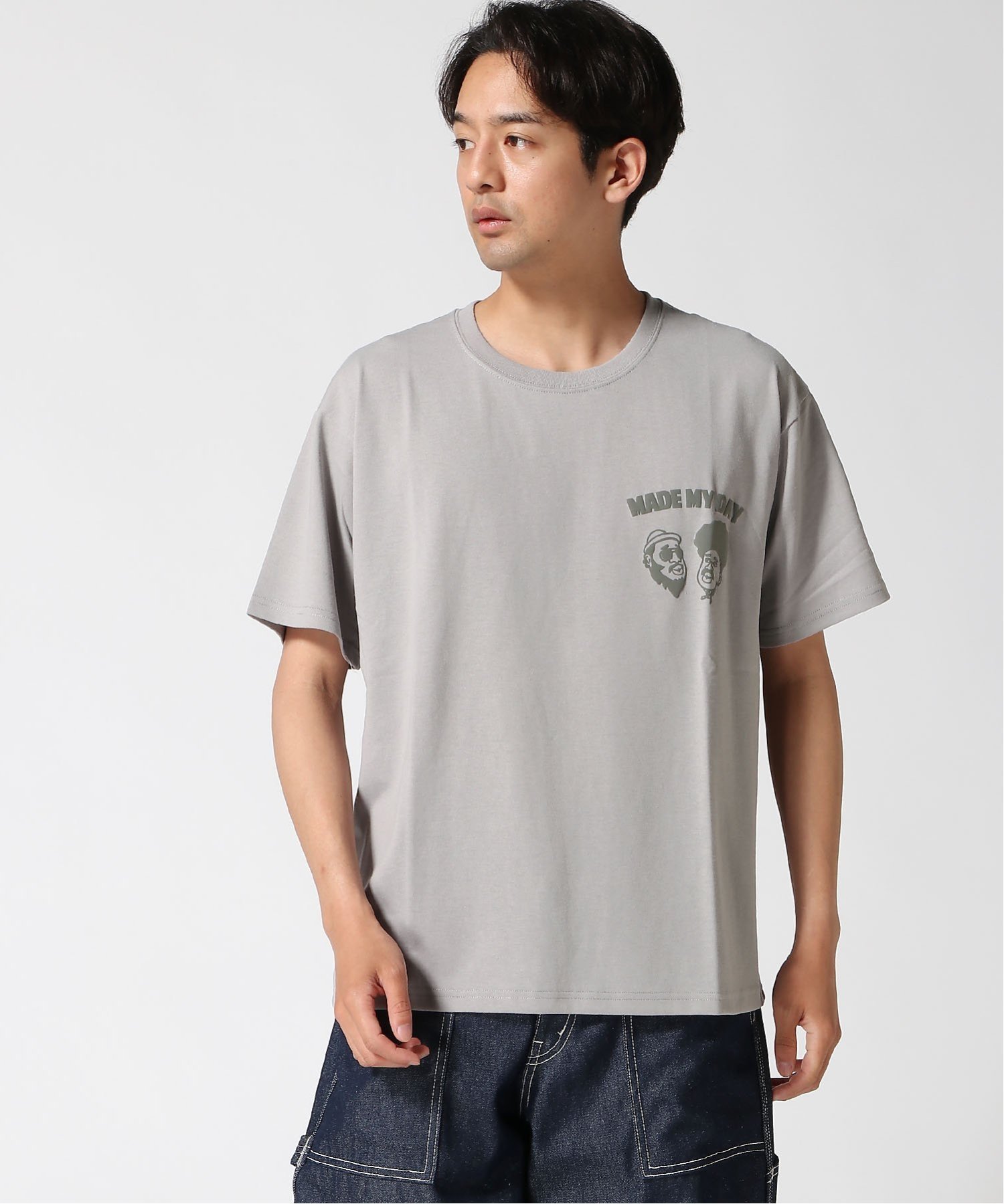 gym master gym master/(U)5.8oz T/CドライMADE MY DAY T ジムマスター トップス カットソー・Tシャツ ホワイト グレー オレンジ イエロー