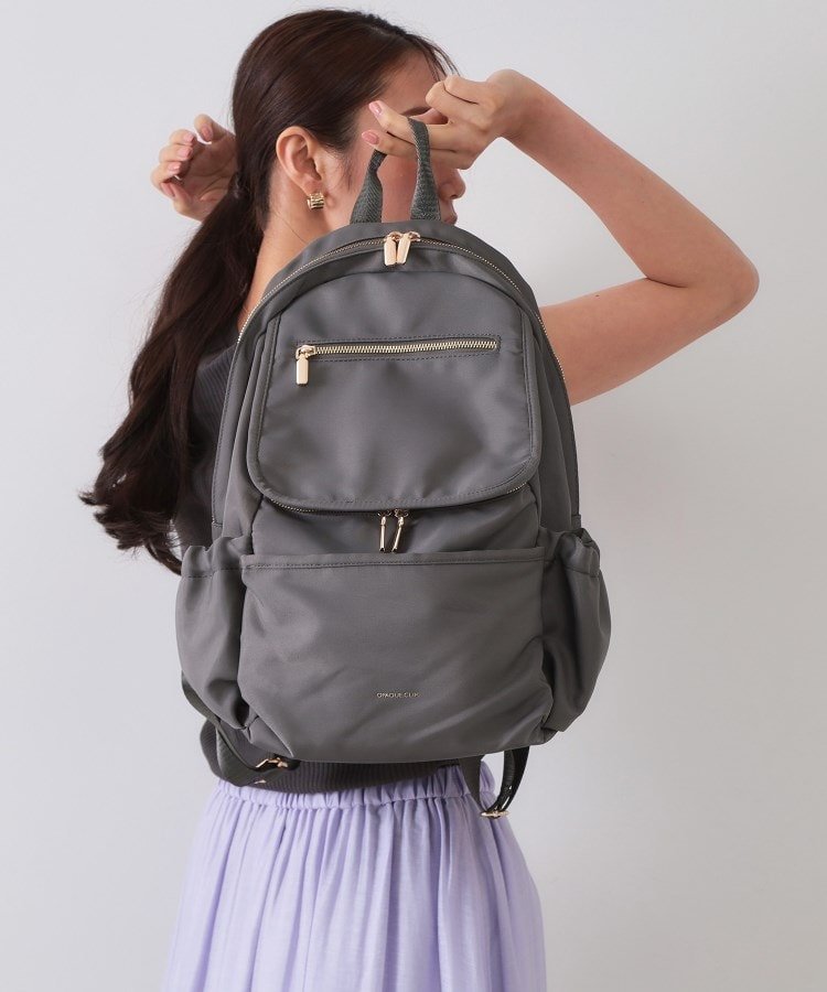 OPAQUE.CLIP 【撥水加工/多ポケット/A4サイズ対応】マルチファンクションツイルリュックサック オペークドットクリップ バッグ リュック・バックパック ベージュ ブラック グレー【送料無料】