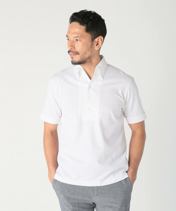 【SALE／20%OFF】MEN'S BIGI 【ACTIVE TAILOR】サッカー織りポロシャツ＜COOL MAX/吸水速乾＞ メンズ ビギ トップス ポロシャツ ブルー ホワイト【送料無料】