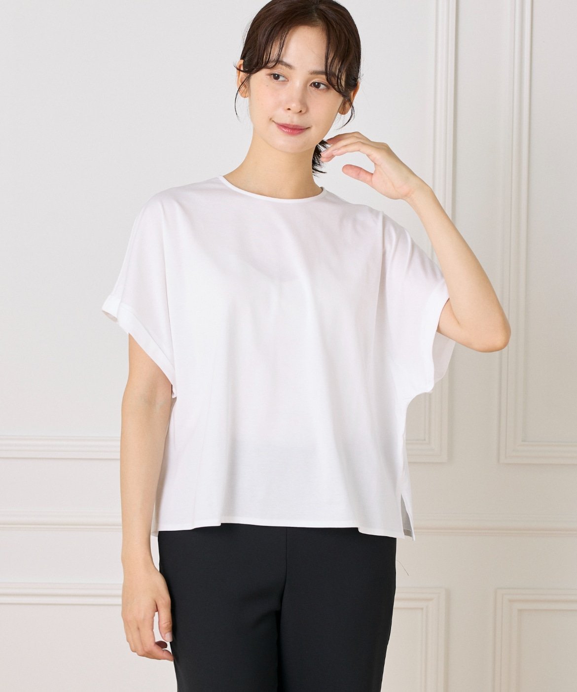 I.T.'S. international ボクシーカットソープルオーバー イッツインターナショナル トップス カットソー・Tシャツ ホワイト イエロー ブラック