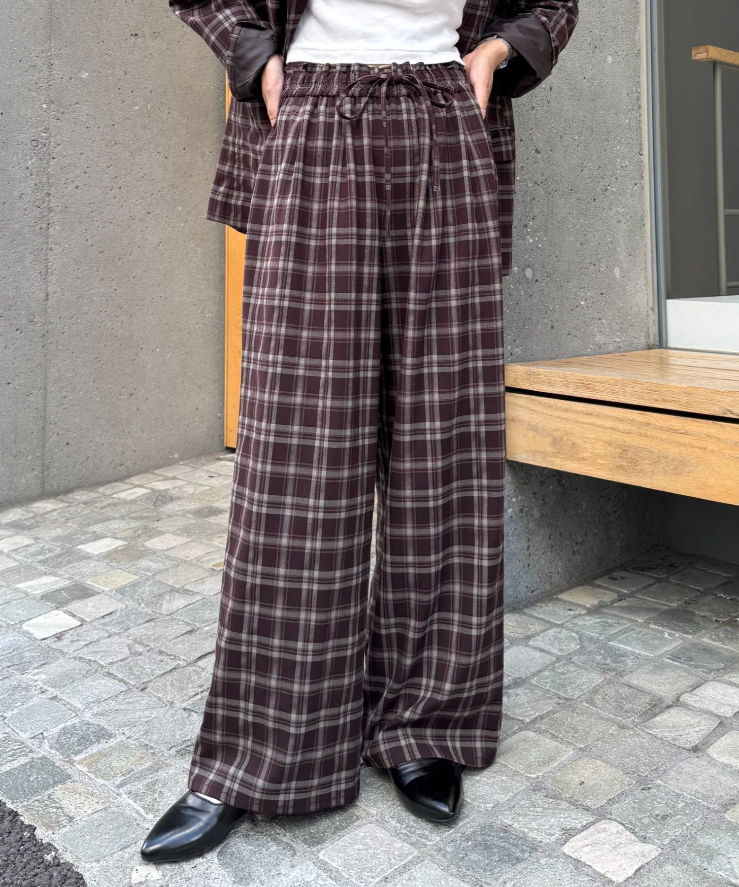 CIAOPANIC TYPY 【willow】チェックイージーパンツ チャオパニックティピー パンツ その他のパンツ ブラウン ネイビー【送料無料】のサムネイル