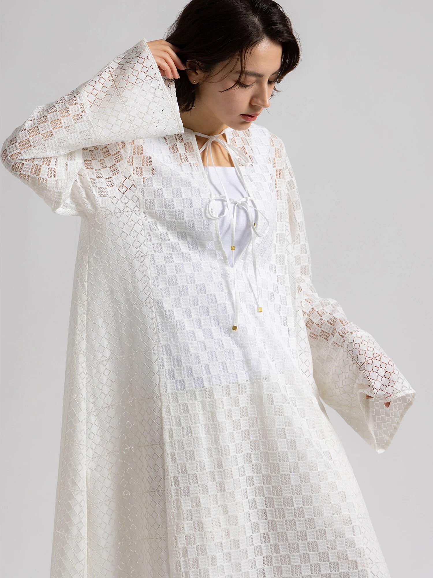 【SALE／50%OFF】Te chichi 【Atelier ChouChou】レースコンビパネルワンピース テチチ ワンピース・ドレス ワンピース ホワイト【送料無料】