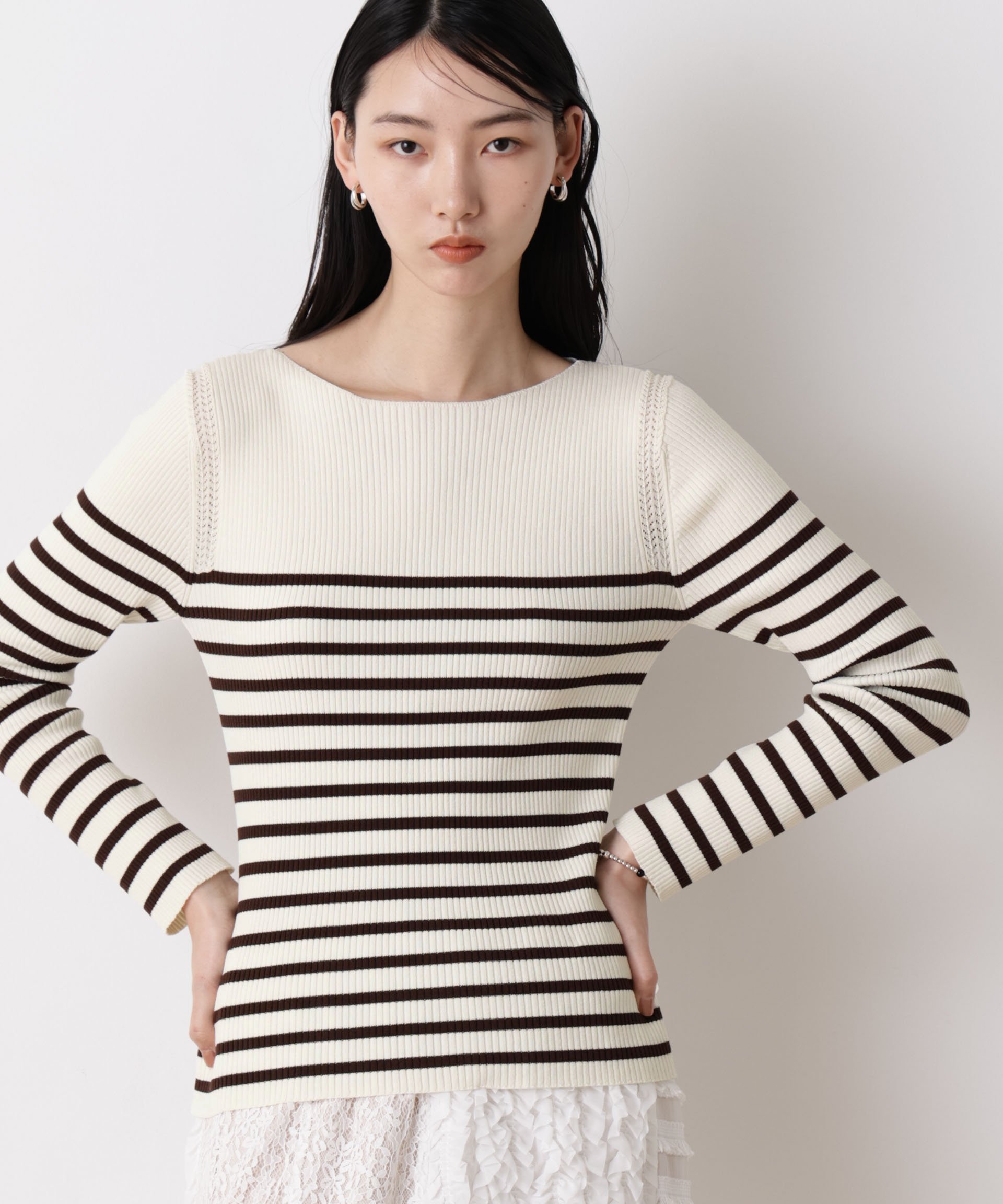 【SALE／30%OFF】NANO universe 「STEVELOUR」ボーダーフィットニット ナノユニバース トップス ニット【送料無料】 stylife-15515735 Rakuten Fashion サンプル画像3