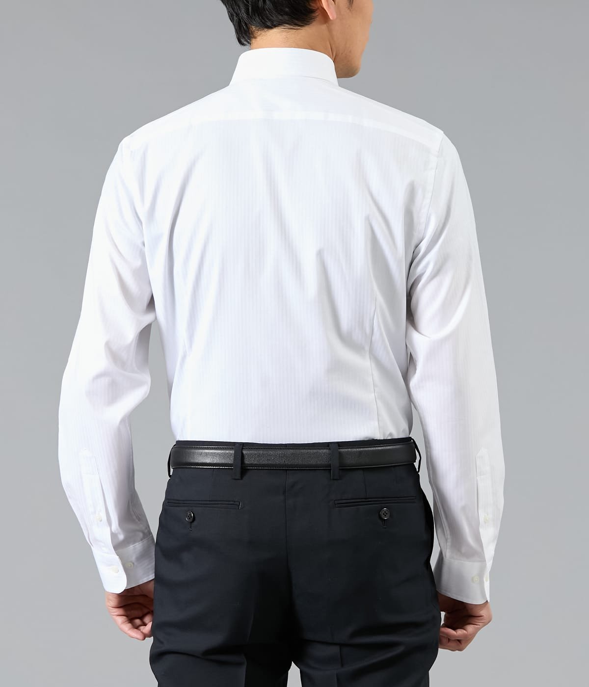 NEWYORKER MEN Easy Care シャドーストライプ 長袖スリムフィットシャツ ニューヨーカー トップス シャツ・ブラウス ホワイト