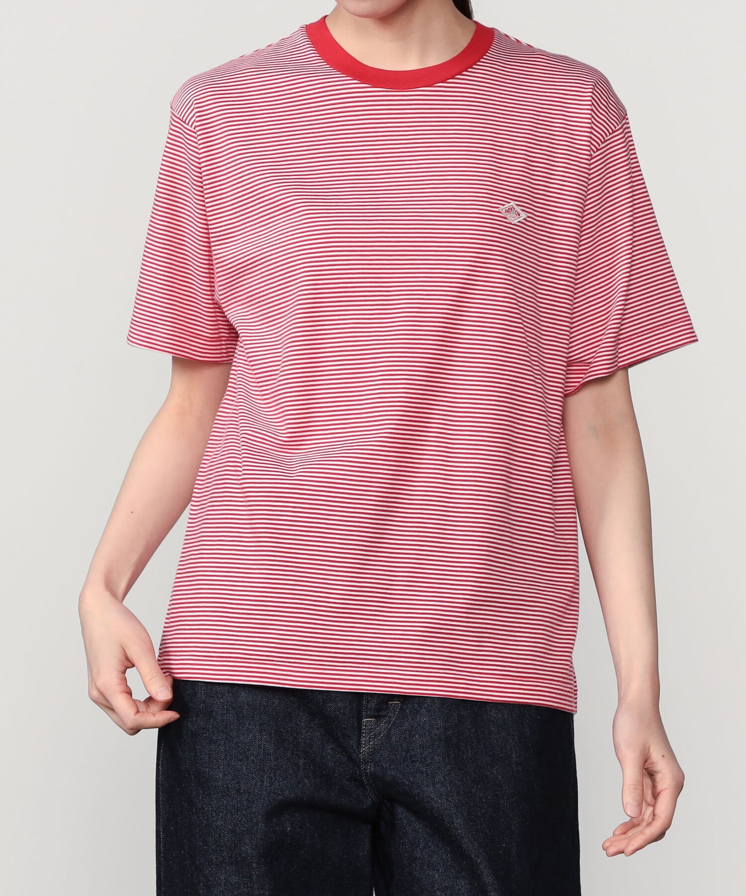 Bshop DANTON ｜ ボーダー クルーネックTシャツ WOMEN ビショップ トップス カットソー・Tシャツ ネイビー レッド イエロー