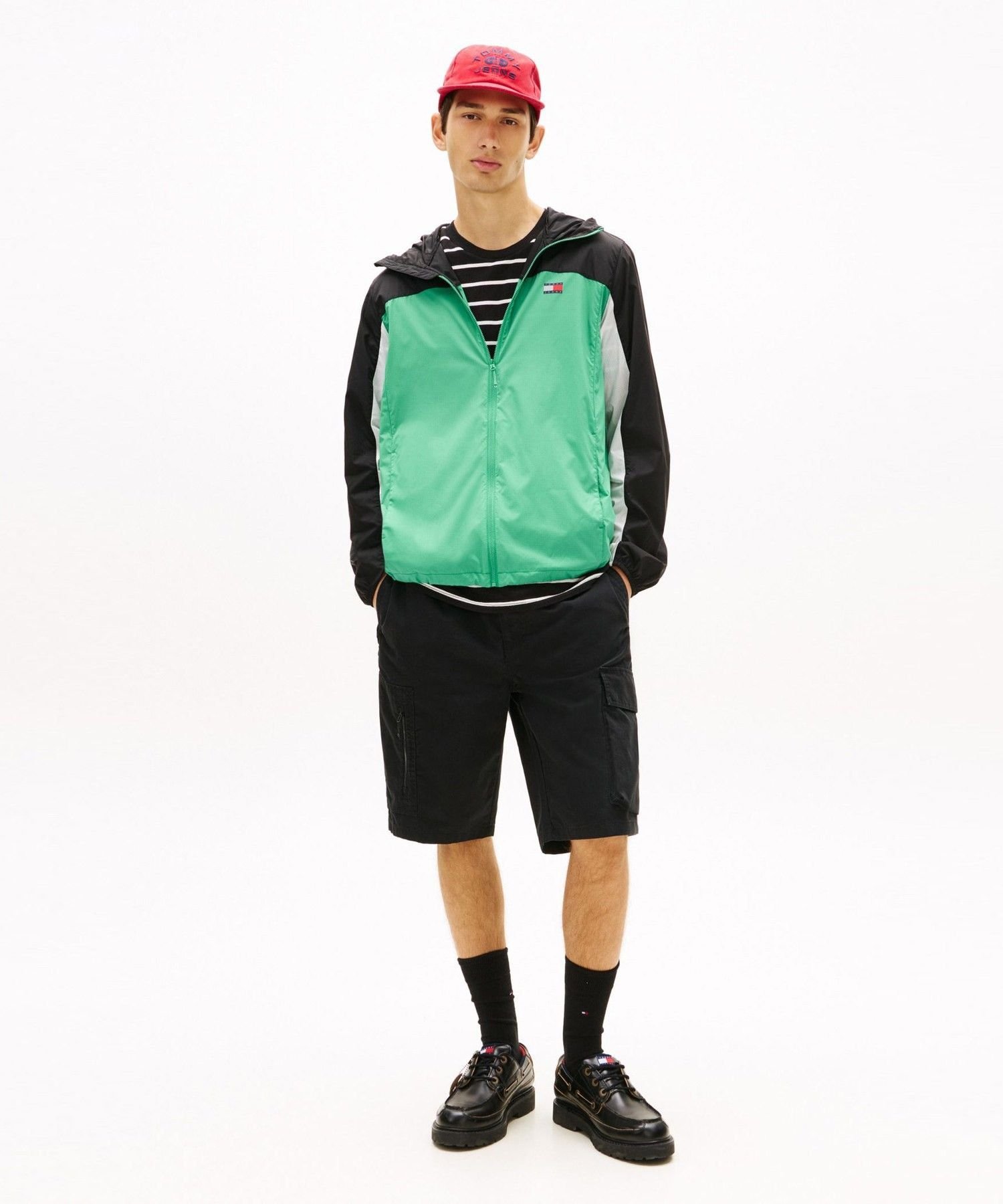 TOMMY JEANS スポーツユーティリティショートパンツ 26SS トミーヒルフィガー マタニティウェア・ベビー用品 ベビーボトムス ブラック グレー【送料無料】