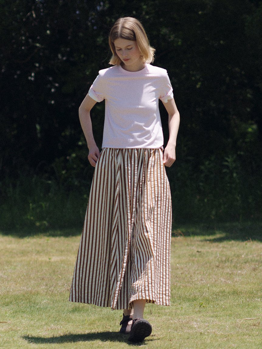 【SALE／40%OFF】Mila Owen 【ウォッシャブル】サッカーストライプボリュームスカート ミラオーウェン スカート ロング・マキシスカート ブラック【送料無料】 stylife-15662717 Rakuten Fashion サンプル画像3