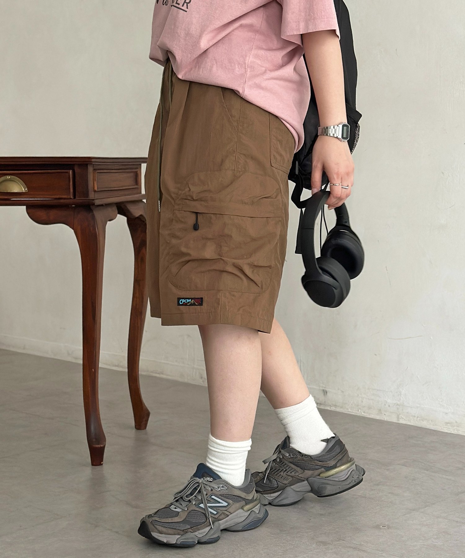 ナイロンカーゴイージーショーツ シーピーシーエム パンツ その他のパンツ ネイビー ベージュ カーキグリーン グレー ブラック