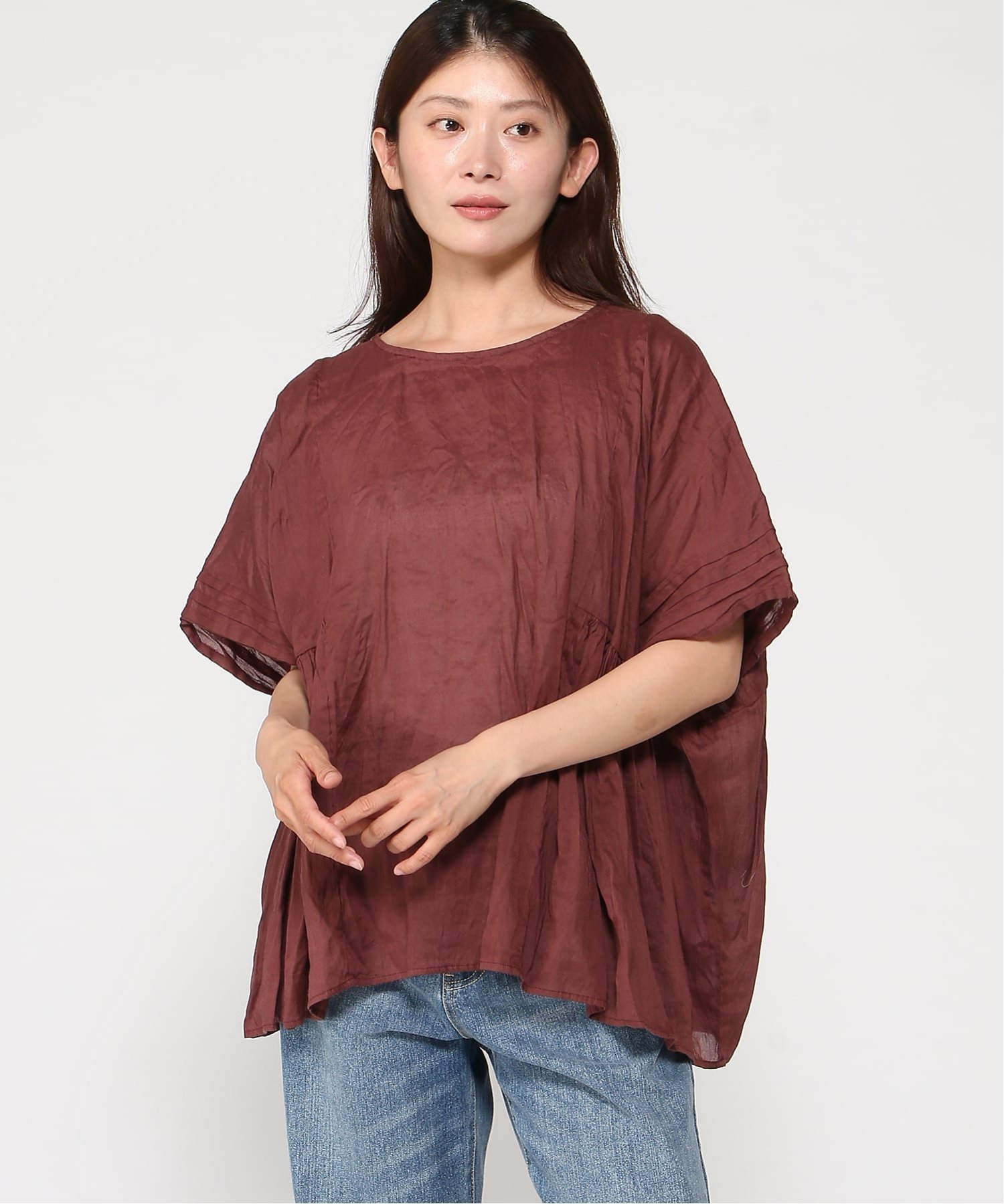 pas de calais ブラウス パドカレ トップス シャツ・ブラウス レッド