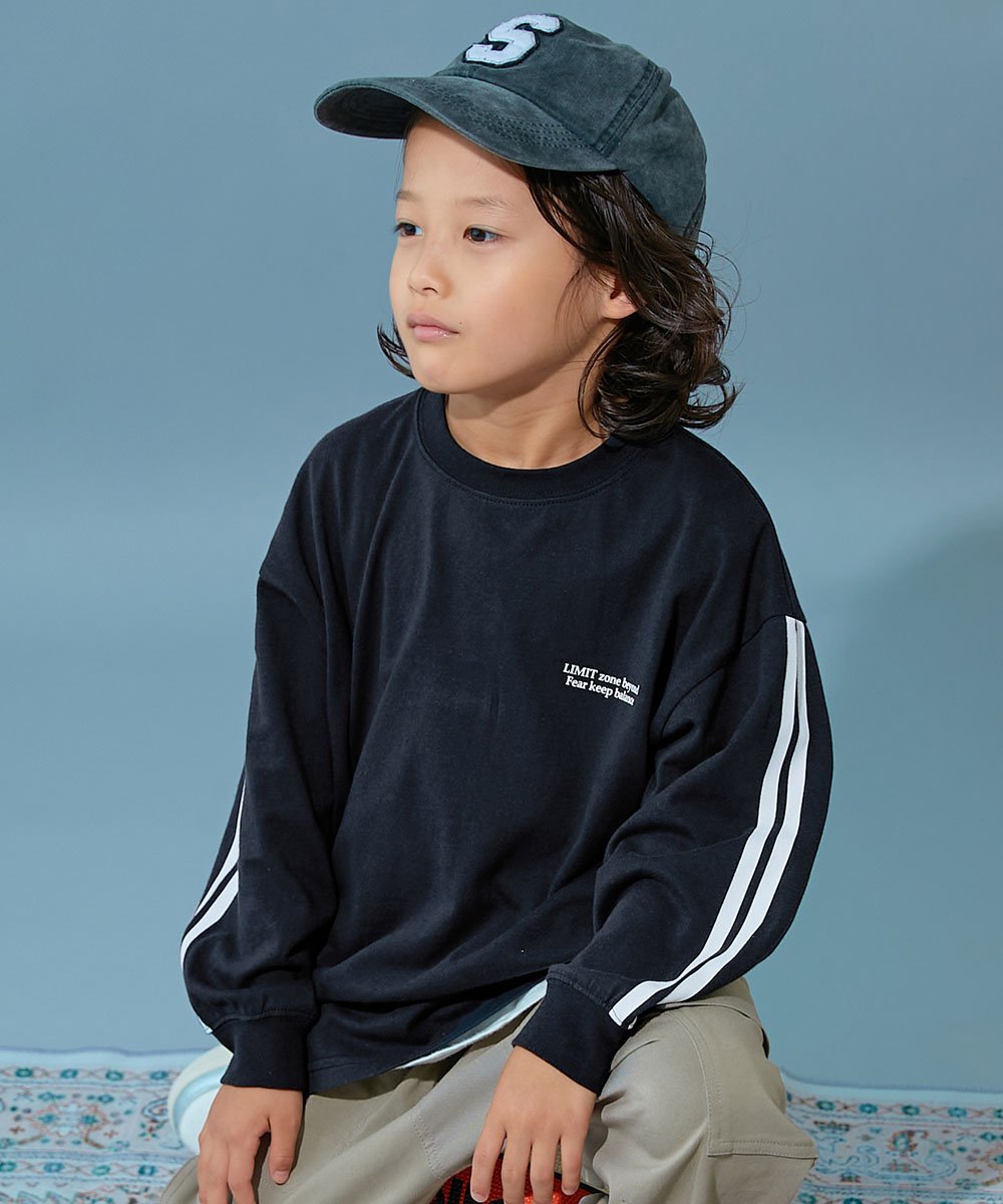 devirock 綿100% デビラボ BIGシルエット プリント袖リブ 長袖Tシャツ 子供服 キッ...