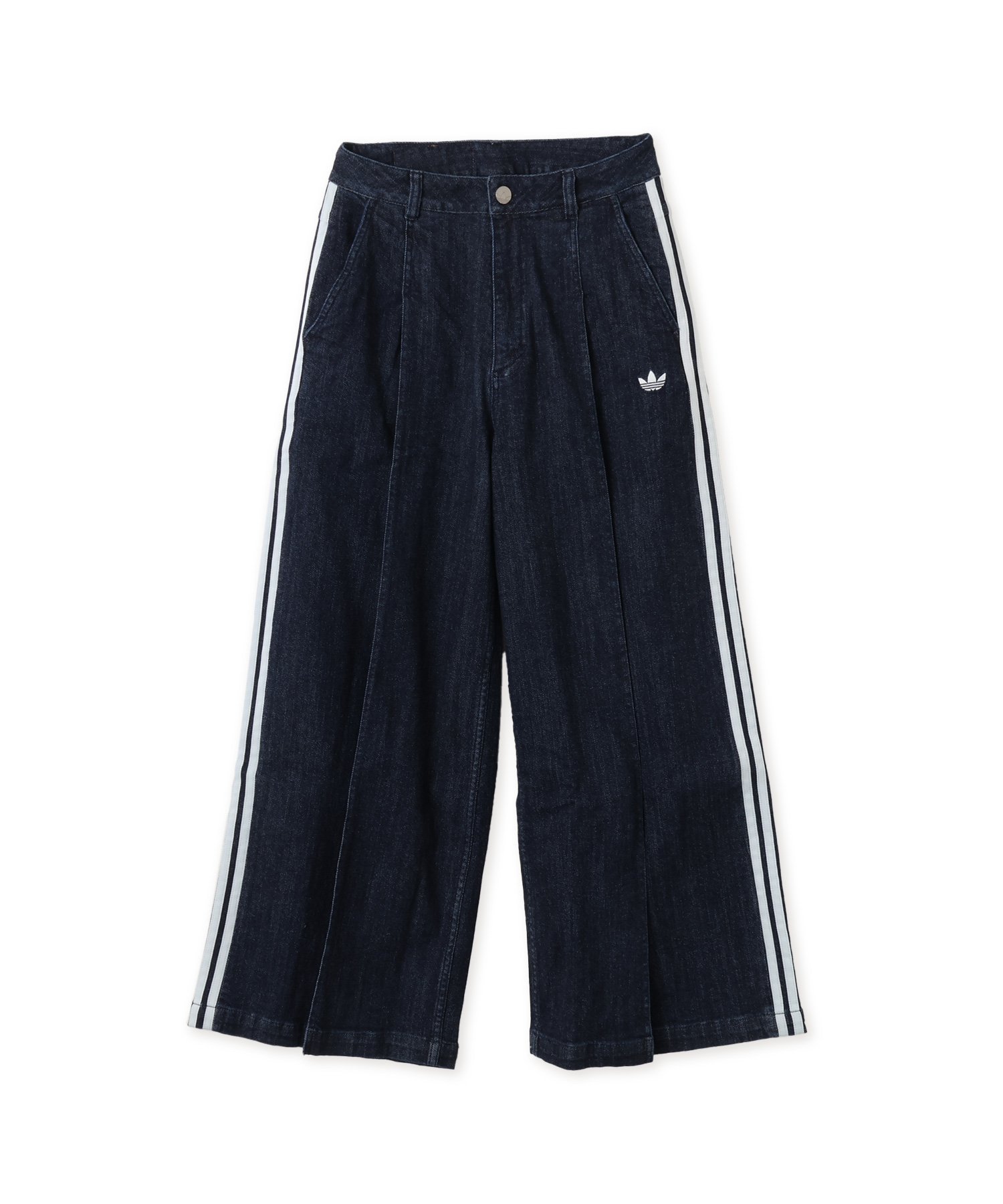 adidas adidas DENIM PLEATS WIDE LEG PANTS インディゴデニム アトモス パンツ その他のパンツ ブルー【送料無料】