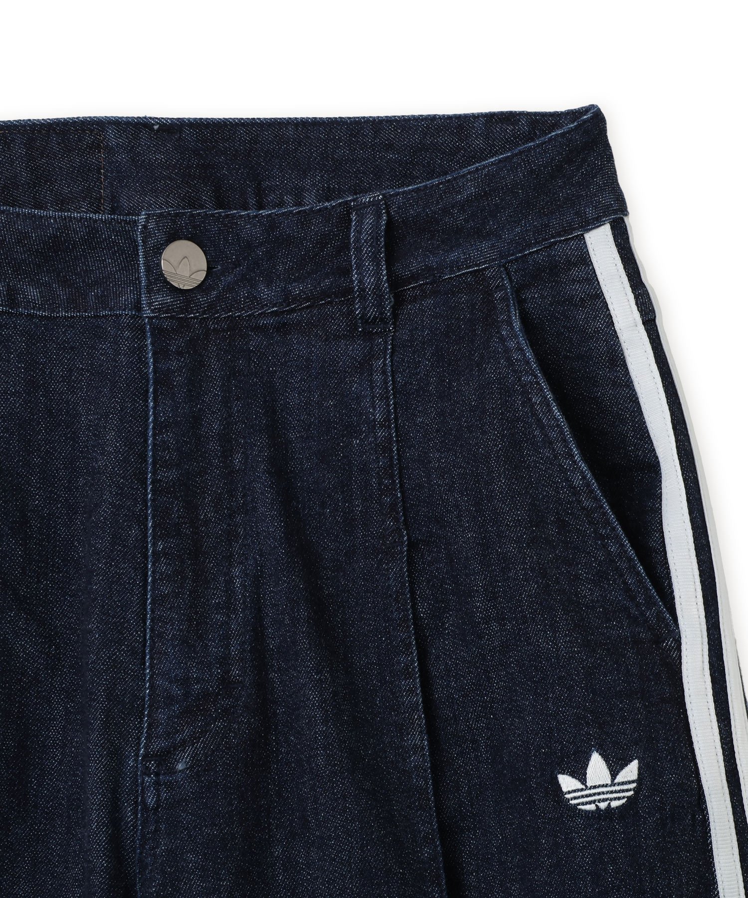 adidas DENIM PLEATS WIDE LEG PANTS インディゴデニム アトモス パンツ その他のパンツ ブルー