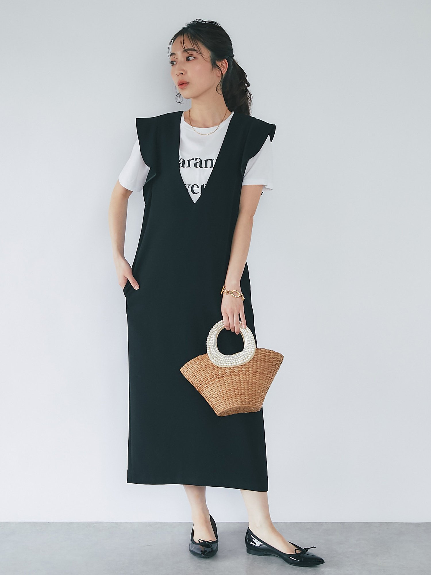 La boutique BonBon 【追加オーダー決定】ラッフルスリーブジャンドレ ラブティックボンボン ワンピース・ドレス その他のワンピース・ドレス ブラック グレー【送料無料】のサムネイル