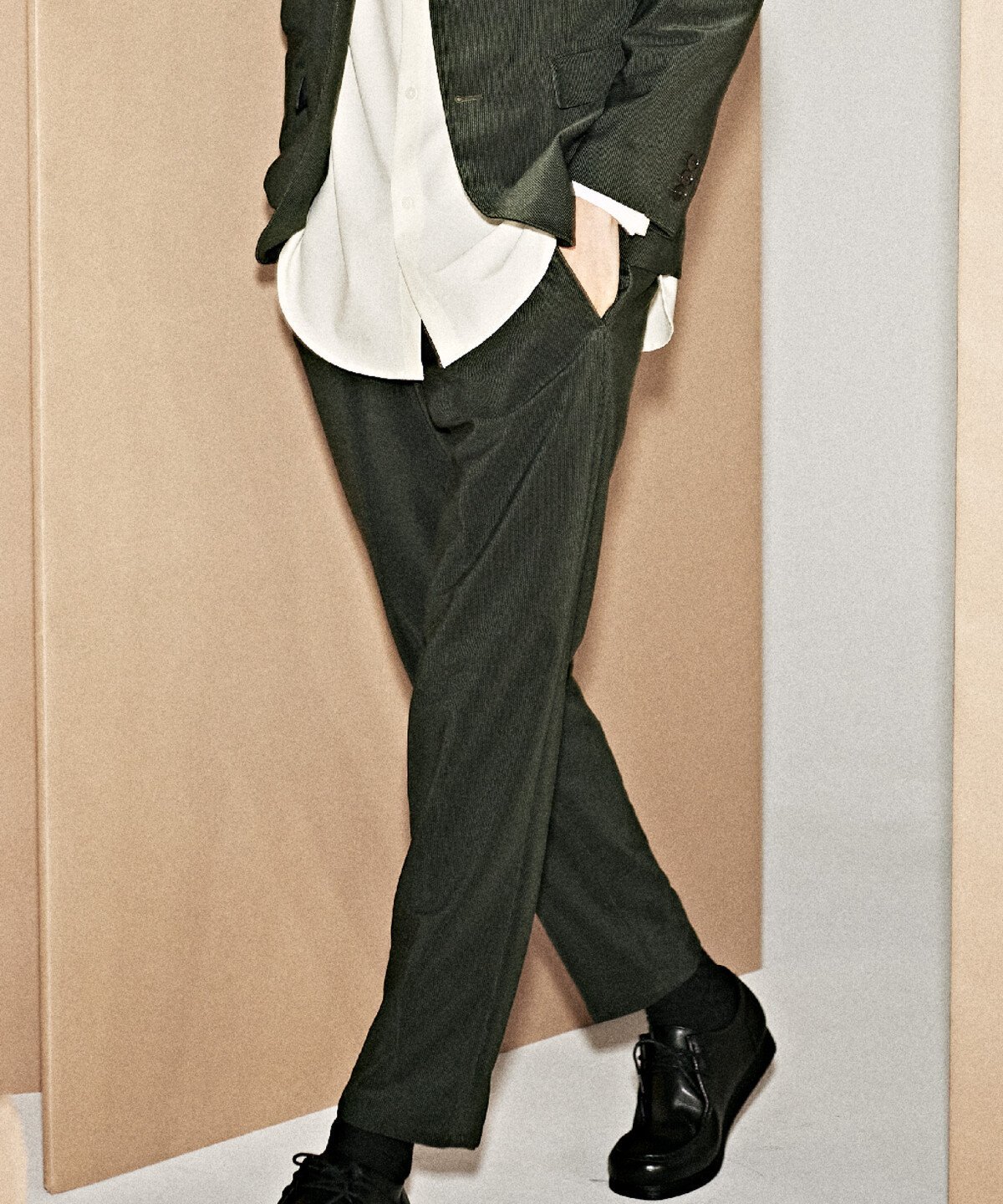 【SALE/80%OFF】COMME CA ISM 【セットアップ対応】経編コーデュロイ パンツ コムサイズム スーツ・フォーマル スーツパンツ ネイビー カー...