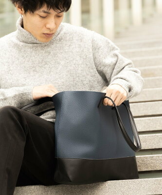 BEAMS HEART MEN 【ノートPC・A4対応】バイカラー トートバッグ ビームス ハート バッグ トートバッグ ブラック ネイビー【送料無料】