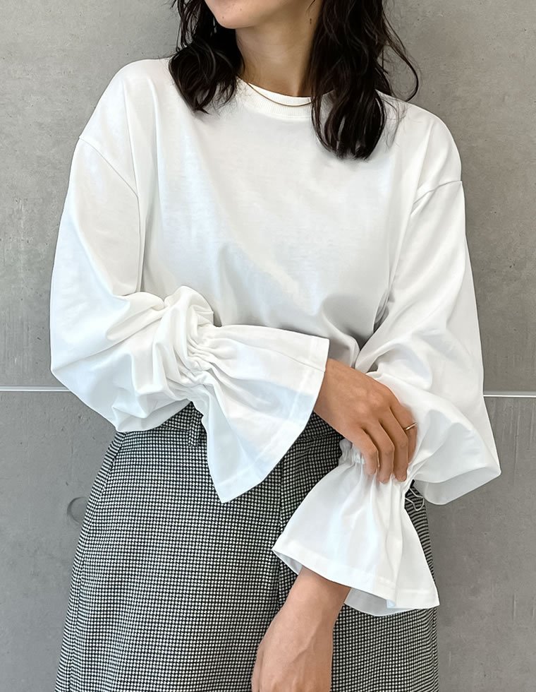 Re:EDIT キャンディースリーブ天竺プルオーバー リエディ トップス カットソー・Tシャツ ホワイト ブラック ベージュ グレー【送料無料】 stylife-14907094 Rakuten Fashion サンプル画像2