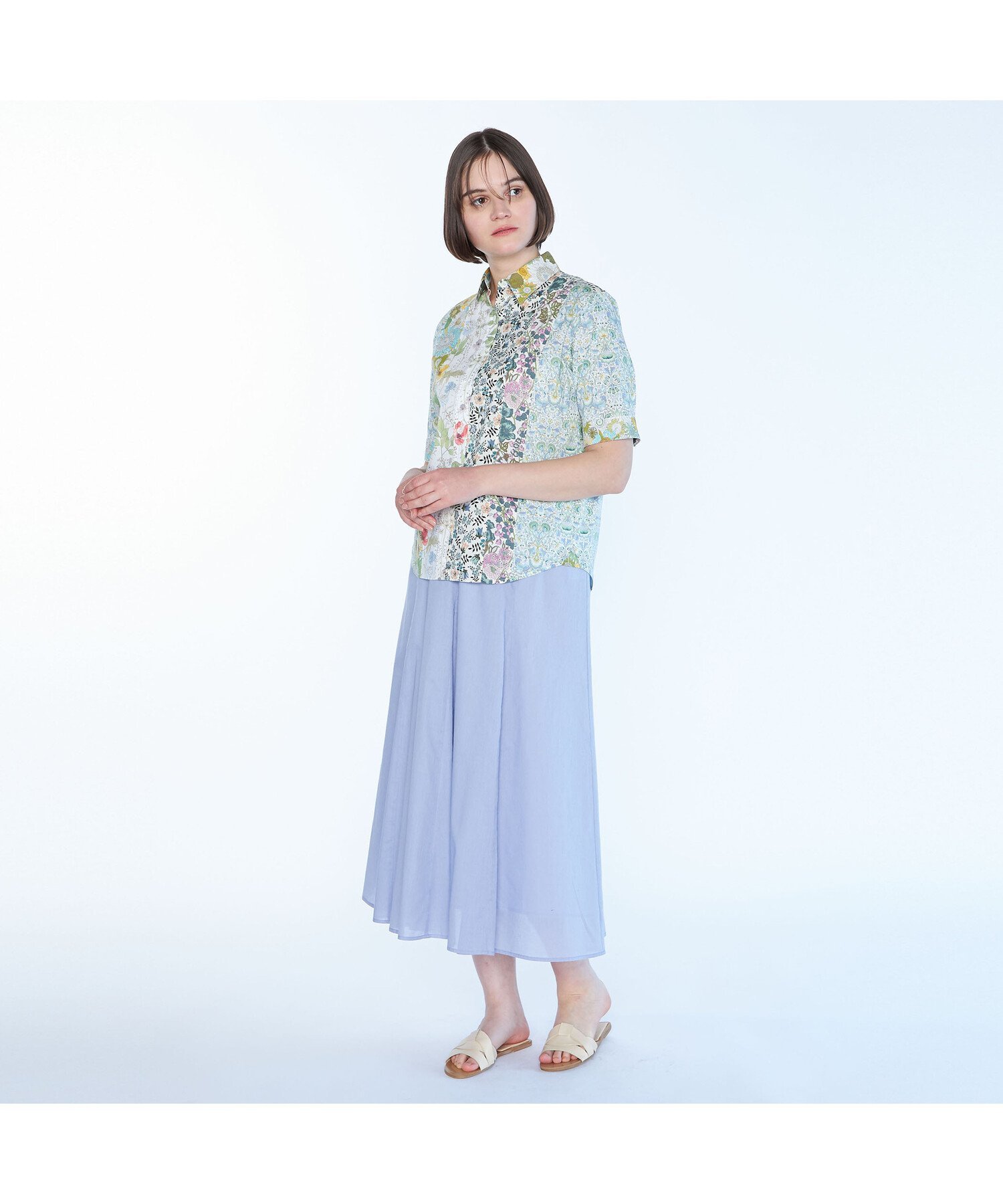 【SALE／42%OFF】SCAPA Liberty Printパッチワークブラウス スキャパ トップス シャツ・ブラウス ホワイト【送料無料】
