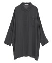 【SALE/25%OFF】Green Parks ターンバック長袖レーヨンチュニック グリーンパークス ワンピース・ドレス チュニック カーキグリーン グレー グリーン