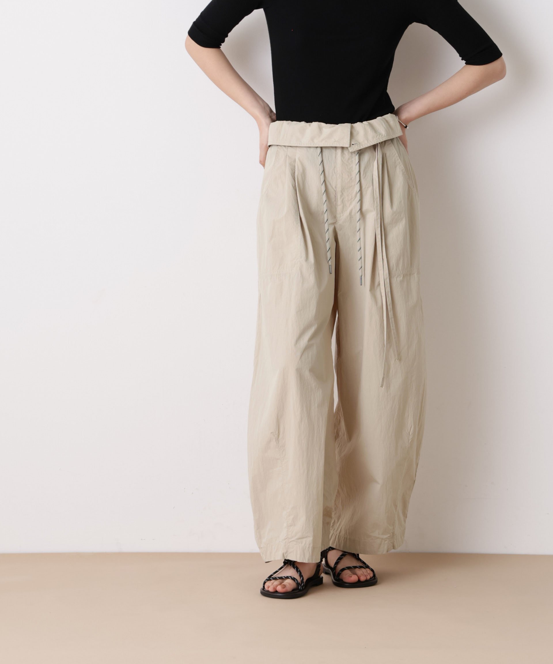 【SALE／30%OFF】NANO universe 「STEVELOUR」コットンナイロンバルーンパンツ(セットアップ可) ナノユニバース パンツ その他のパンツ ブラック ベージュ【送料無料】 stylife-15515686 Rakuten Fashion サンプル画像3
