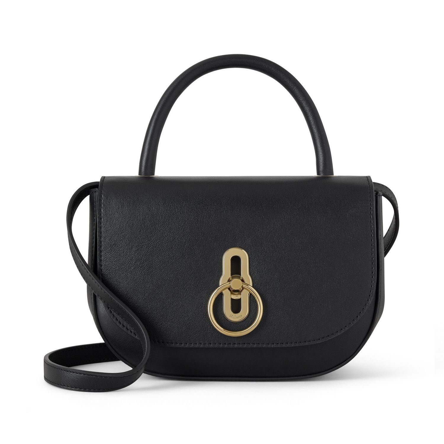 Mulberry 【マルベリー公式】スモール アンバリー トップハンドル マルベリー バッグ ハンドバッグ ブラック【送料無料】