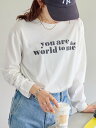 Discoat 《新色追加》アメリカンロゴロングTシャツ ディスコート トップス カットソー・Tシャツ ホワイト ピンク グレー