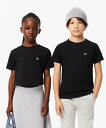 LACOSTE 【EC限定】JUNIORベーシックワニロゴパッチTシャツ ラコステ トップス カットソー・Tシャツ ブラック【送料無料】