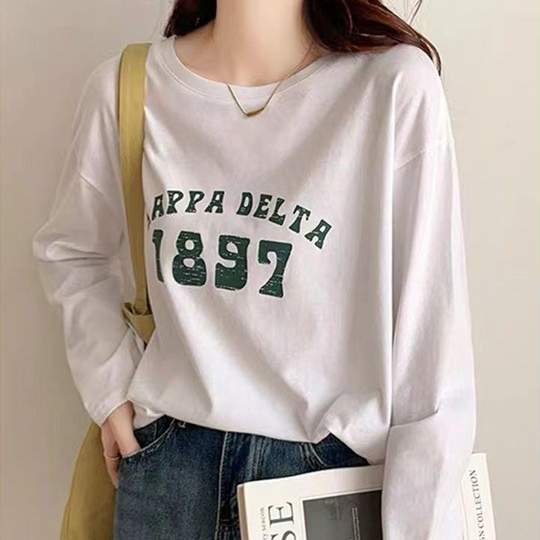 maison de LATIR バンドカラーシャツ 長袖 夏 フロントプリント長袖Tシャツ メゾンドラティール トップス カットソー・Tシャツ ブラック ホワイト