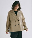 【SALE/30%OFF】ICB トリアセコットンギャバジン ショートトレンチコート アイシービー ジャケット・アウター トレンチコート カーキグリーン ベージ...