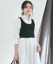 【SALE/20%OFF】23区 L 【SLOW/一部店舗限定】リボンヤーン ニット ビスチェ ニジュウサンク トップス ベスト・ジレ ブラック【送料無料】