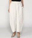 pas de calais コットンヘンプウェザー ボリュームクロップドパンツ パドカレ パンツ その他のパンツ カーキグリーン ホワイト【送料無料】