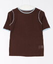 【SALE/25%OFF】MAISON BREEZE reveur MAISON BREEZE reveur/麻タッチ 配色デザインクルーネックトップス DTK セットアップセブン トップス シャツ・ブラウス グレー ブラウン