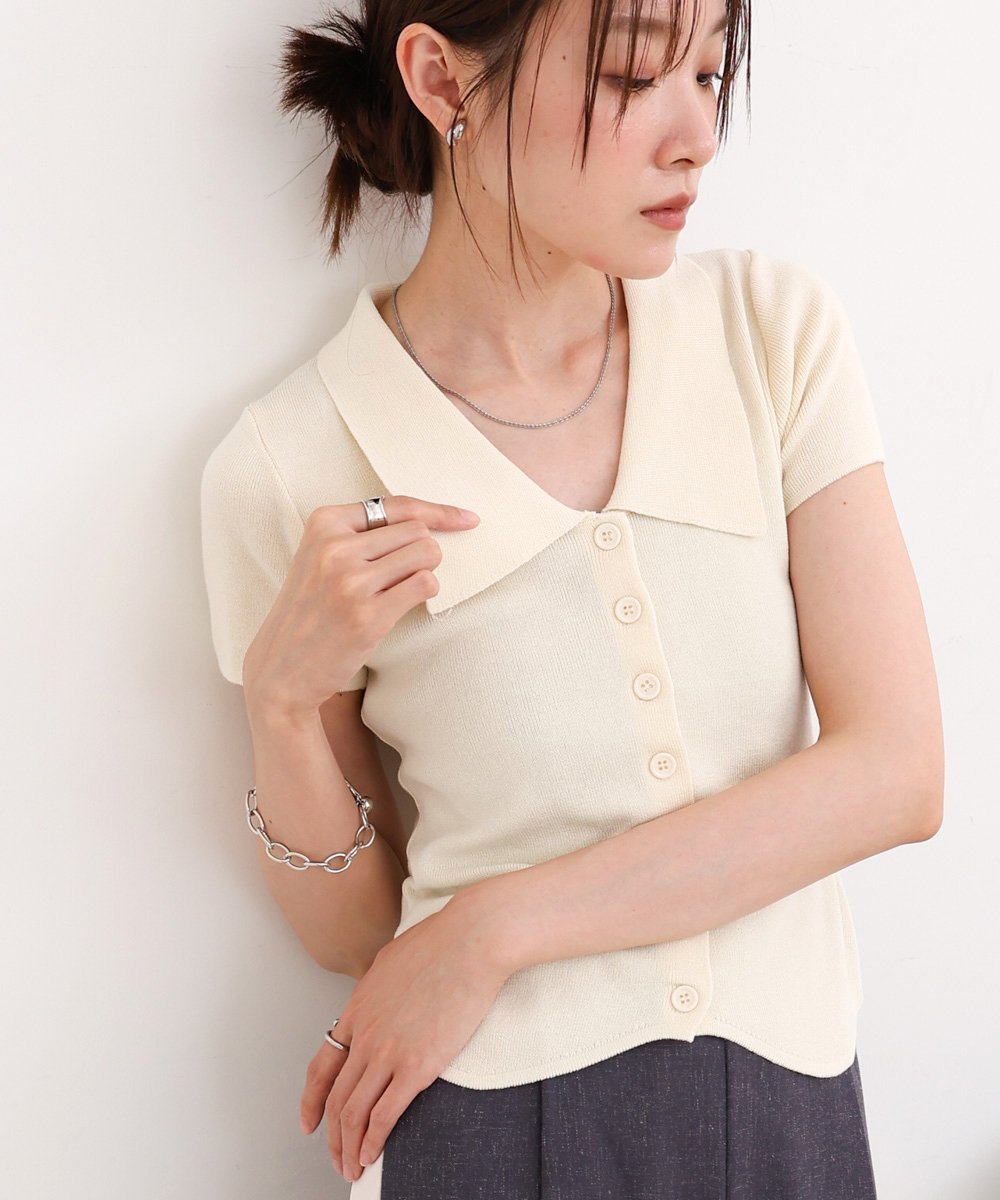 【SALE／30%OFF】Bab ビックカラーニットトップス バブ / ブージュルード トップス ニット ブラウン レッド ブラック ホワイトのサムネイル