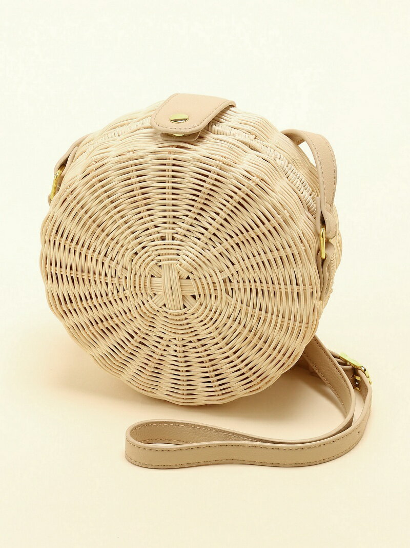 GeeRA ラタンラウンドショルダー ジーラ バッグ ショルダーバッグ ベージュ ブラウン【送料無料】のサムネイル