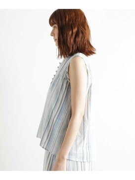 【SALE/24%OFF】grove マルチストライプセットアップ グローブ カットソー アンサンブル/ツインセット ブラウン ブルー【送料無料】