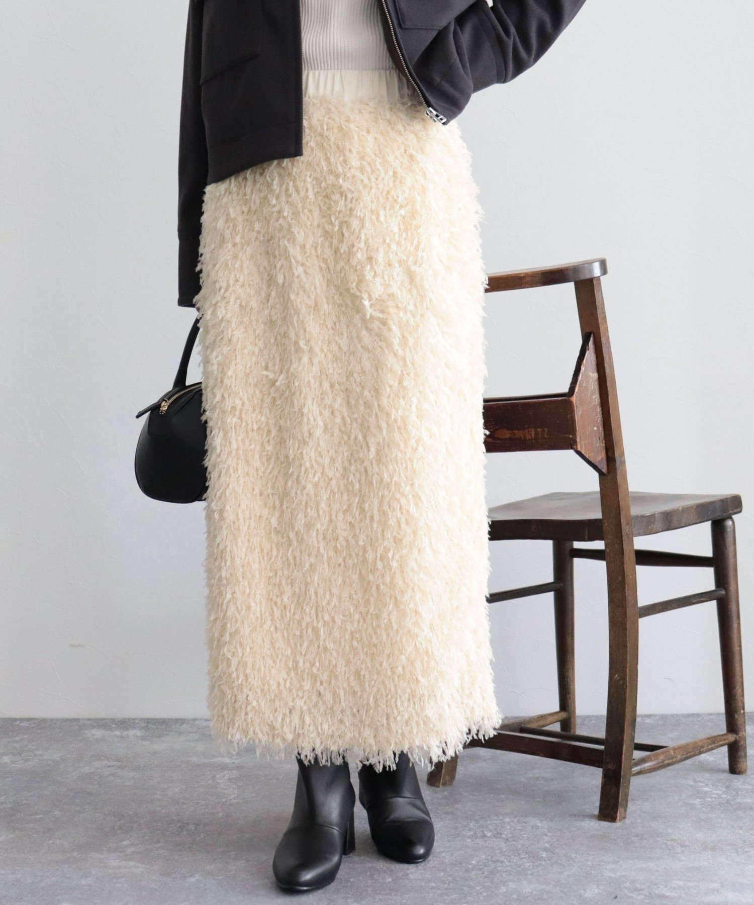 fredy emue フリンジロングスカート フレディ アンド グロスター スカート ロング・マキシスカート ホワイト グレー【送料無料】のサムネイル