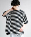 Audience 日本製/国産 VORTEX8オンス(MVS天竺)ボーダーハーフスリーブTシャツ ロッキーモンロー トップス カットソー・Tシャツ ブラック ネイビー ホワイト