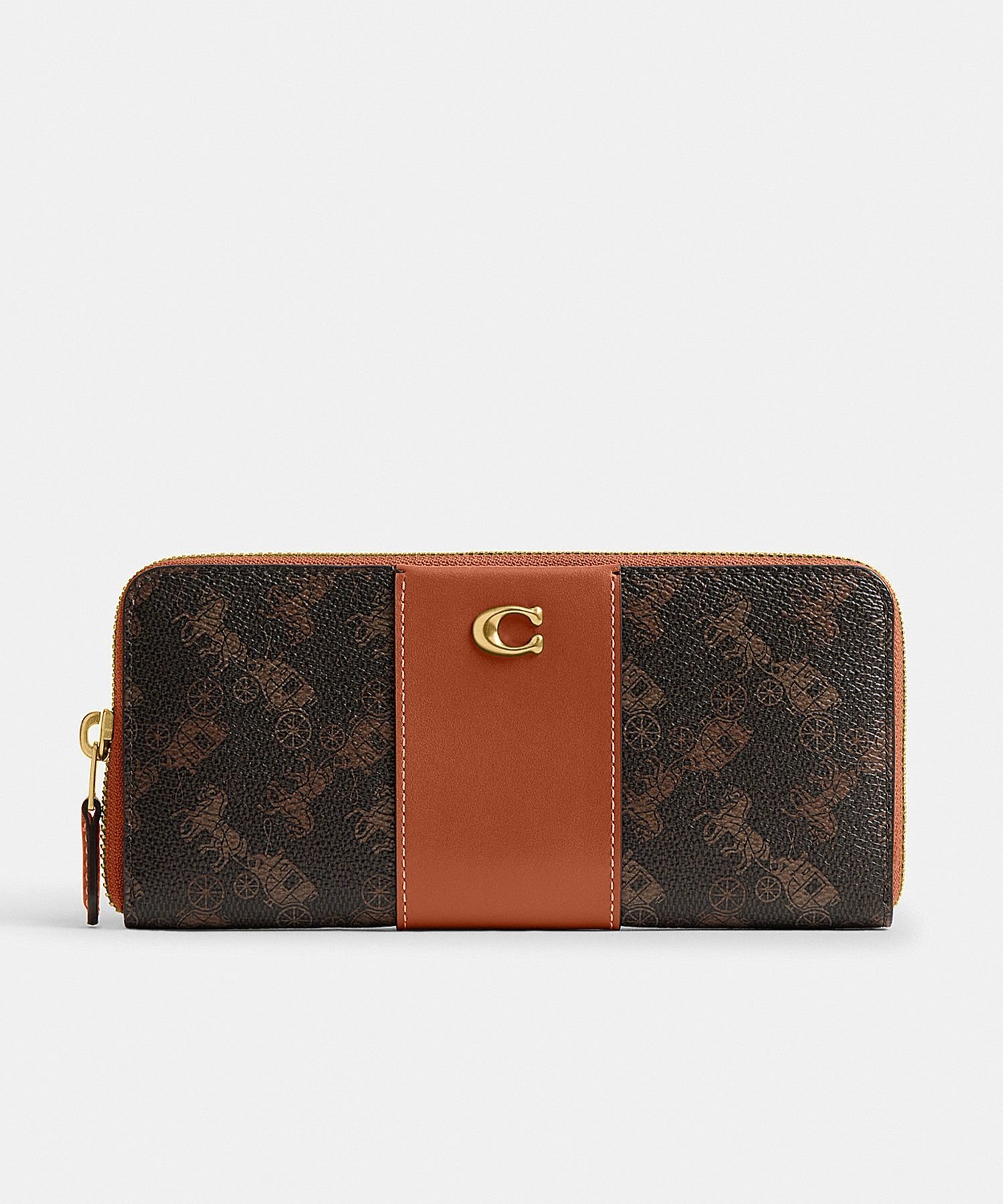 COACH 【公式】エッセンシャル スリム アコーディオン ジップ ウォレット・ホース アンド キャリッジ プリント コーチ 財布・ポーチ・ケース 財布 ブラウン【送料無料】