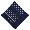 POLO RALPH LAUREN メンズ プリントハンカチ インターモードカワベ ファッション雑貨 ハンカチ・ハンドタオル ネイビー ベージュ ブルー