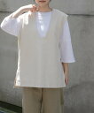 URBAN RESEARCH DOORS FORK&SPOON ジャガードUネックベスト アーバンリサーチドアーズ トップス ベスト・ジレ カーキグリーン ブラ...