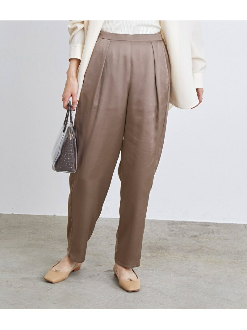 【SALE／60%OFF】ADAM ET ROPE' 【WEB限定】サテンパンツ アダムエロペ パンツ/ジーンズ パンツその他 グレー ベージュ グリーン【送料無料】のサムネイル