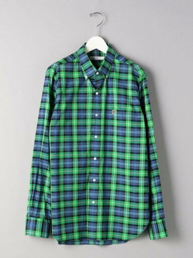 Scye Basics Plaid Buttondown Shirt 5120-31506: Kelly Scye Basics Plaid Buttondown Shirt 5120-31506: Kelly