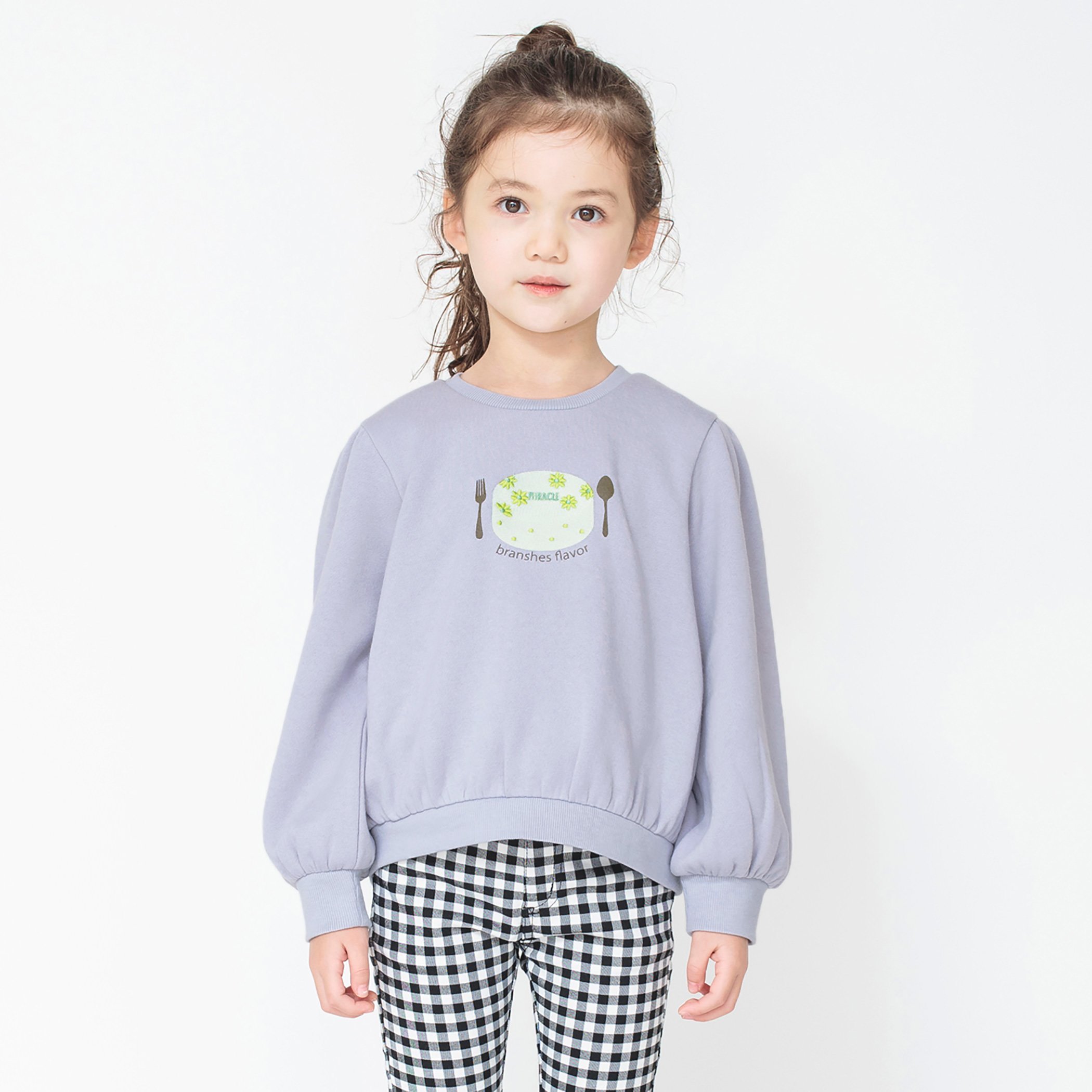 【SALE／50%OFF】branshes モチーフ裏起毛トレーナー ブランシェス トップス パーカー・フーディー パープル オレンジのサムネイル