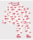 【SALE/40%OFF】PETIT BATEAU プリント長袖パジャマ プチバトー インナー・ルームウェア パジャマ ホワイト【送料無料】