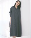 23区 L 【SLOW/一部店舗限定】タンブラーコットンブロード シャツワンピース ニジュウサンク ワンピース・ドレス シャツワンピース ホワイト ブルー【送料...