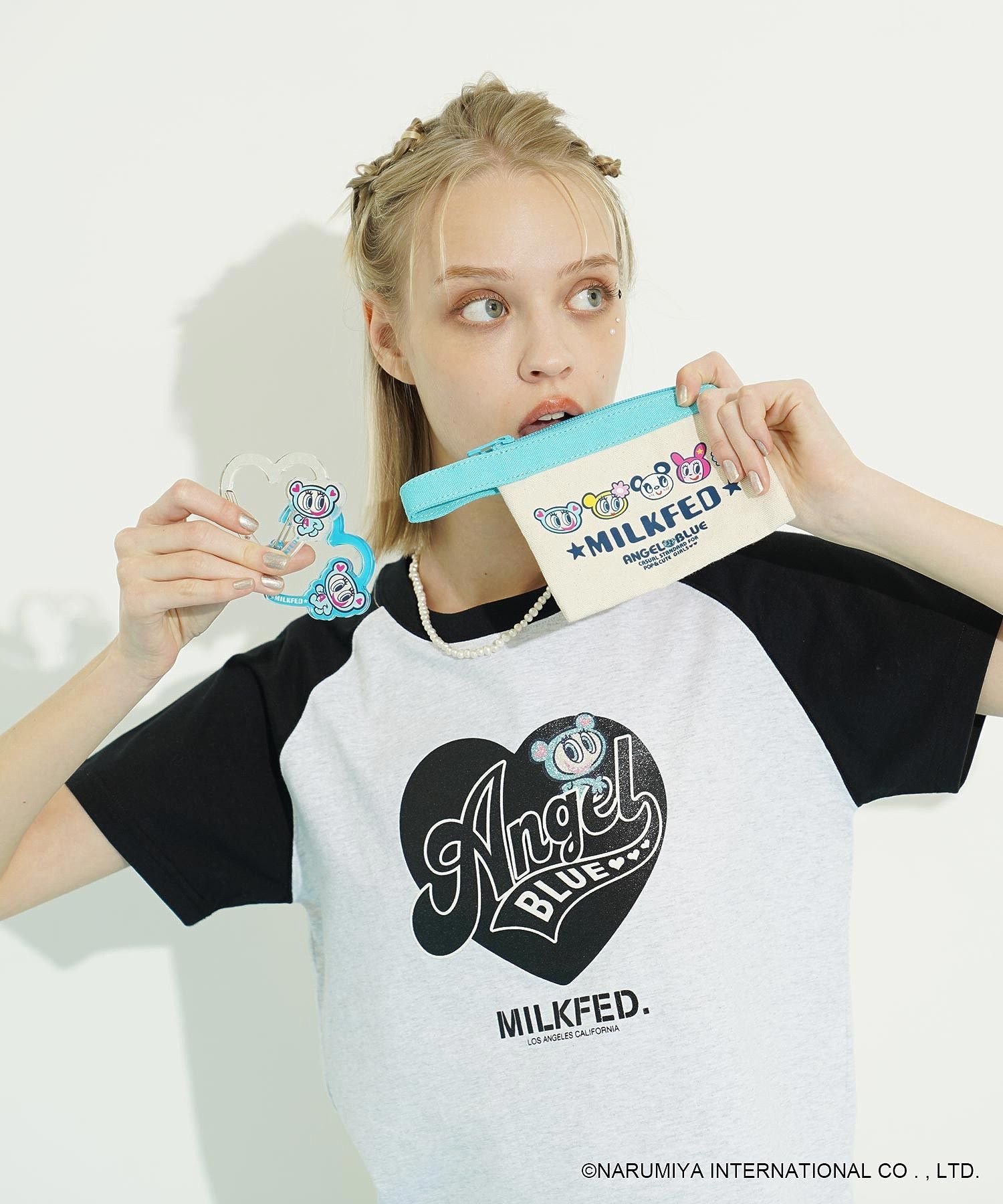 MILKFED. MILKFED. x ANGEL BLUE FLAT POUCH ミルクフェド アクセサリー・腕時計 その他のアクセサリー・腕時計 ホワイト