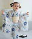 【SALE/30%OFF】utatane utatane 子供浴衣3点セット 女の子 薄グレーに椿唐草 ウタタネ 着物・浴衣・和装小物 浴衣 グレー【送料無料】