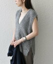 SHIPS Colors 《予約》SHIPS Colors:<手洗い可能>フェイク フェザー Vネック ベスト◆ シップス トップス ベスト・ジレ グレー ブラ...