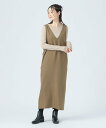BEAMS HEART WOMEN バック ツイスト ジャンパースカート ビームス ハート ワンピース・ドレス その他のワンピース・ドレス グリーン グレー【送...