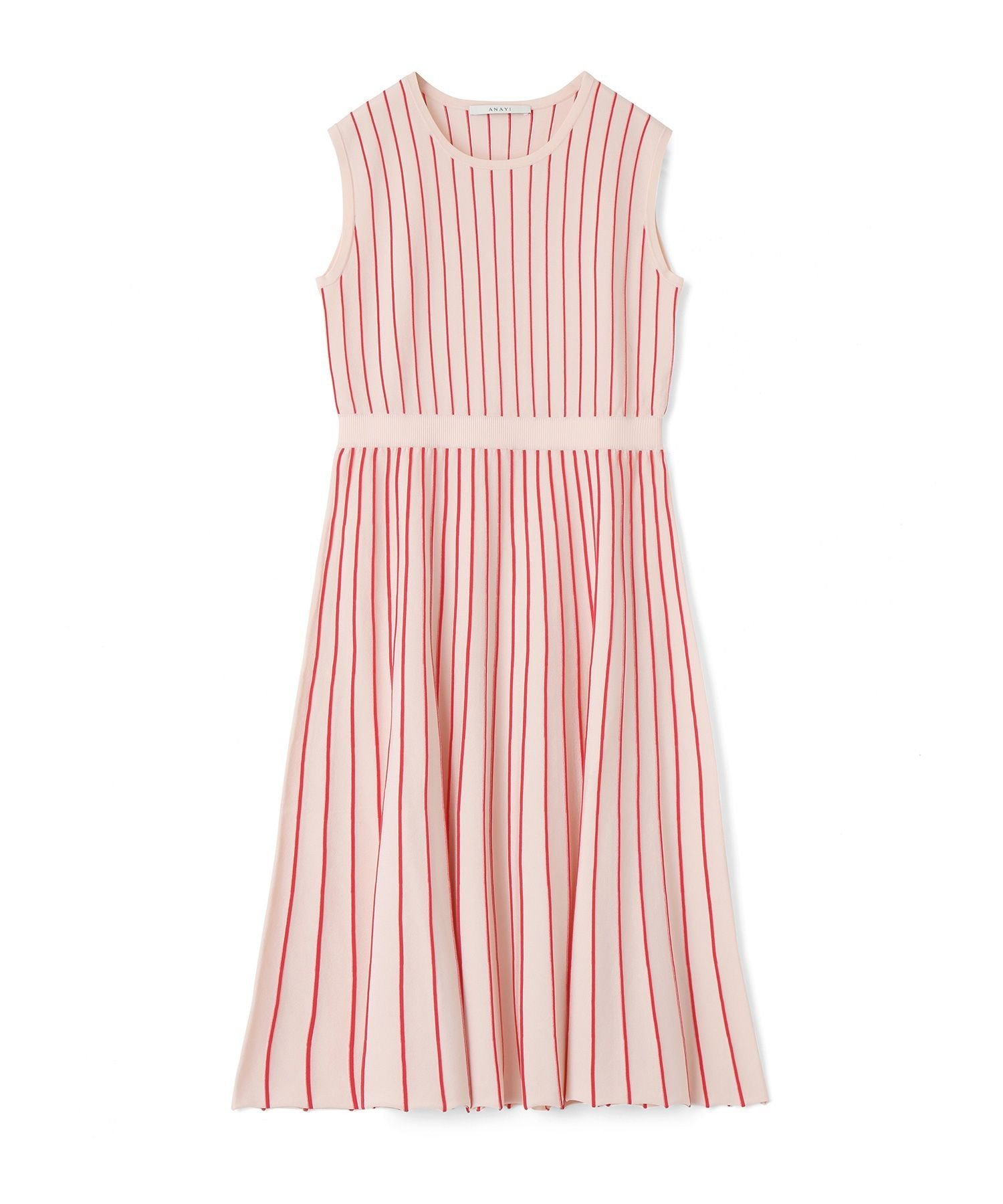 【SALE／50%OFF】ANAYI レーヨンナイロンストライプフレア ワンピース アナイ ワンピース・ドレス その他のワンピース・ドレス ピンク レッド ブルー ネイビー【送料無料】