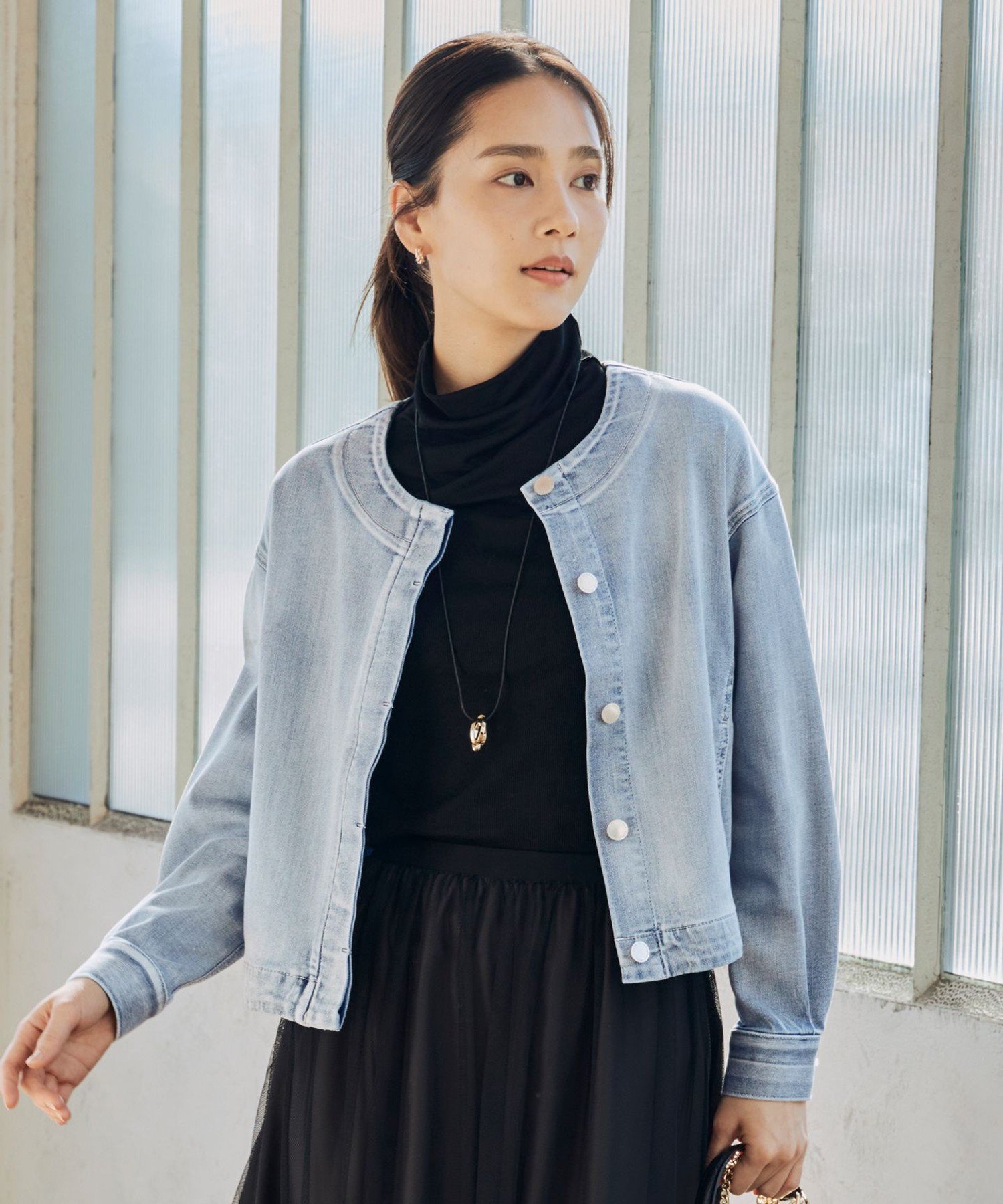 自由区 【洗える】ウスカルデニム ジャケット ジユウク ジャケット・アウター デニムジャケット ブルー【送料無料】のサムネイル